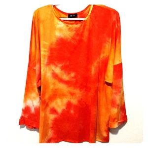 Brand New Boutique Blumin Tie Dye 3/4 Sleeve Top